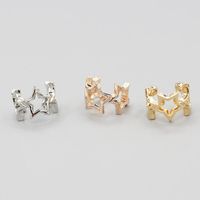 Vente Chaude En Europe Et Amérique Non-piercing Étoiles Oreille Clip Boucles D'oreilles Gouttes Pour Les Oreilles Creux Pentagramme Oreille Clip Oreille Bijoux Usine En Gros main image 3