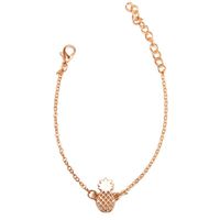 Cute Cutout Three-dimensional Pineapple Alloy Ladies Fruit Bracelet Anklet sku image 3