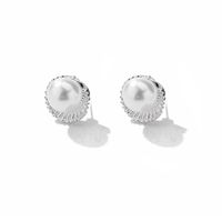 Korean Scallop Shell Pearl Earrings  Flower Stud Earrings sku image 2