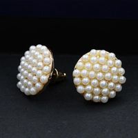 Simple Geometric Round Pearl Stud Earrings Millet Ball Ball Stud Earrings sku image 1