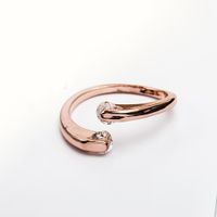 Fashion Snake Head Ring Geometric Open Zircon Diamond Ring sku image 1
