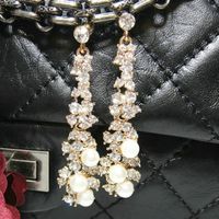 Earrings Sparkling Fringed Pearl Long Earrings sku image 1