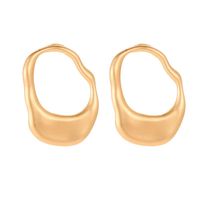 Aretes Creativos De Metal Irregular , Protección Del Medio Ambiente, Galvanoplastia, Aretes De Círculo Hueco De Oro Asiático Para Mujeres sku image 1