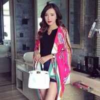Artificial Silk Ladies Scarf New Chain Twill Large Square Scarf Silk Shawl main image 6