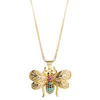 Bee Pendant Female Necklace Creative Valentine&#39;s Day Clavicle Chain Copper Inlaid Color Zircon main image 2