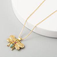 Bee Pendant Female Necklace Creative Valentine&#39;s Day Clavicle Chain Copper Inlaid Color Zircon main image 3