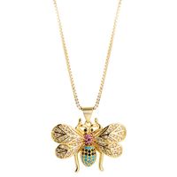 Bee Pendant Female Necklace Creative Valentine&#39;s Day Clavicle Chain Copper Inlaid Color Zircon main image 6