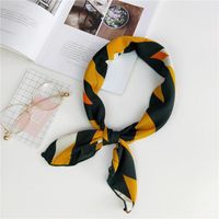 Small Square Scarf, New Printing Gift, Korean Stewardess Striped Turban sku image 3