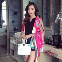 Artificial Silk Ladies Scarf New Chain Twill Large Square Scarf Silk Shawl sku image 2