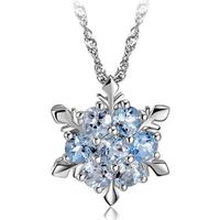 New 925 Sterling Silver Sapphire Snowflake Silver Pendant Korean Wholesale Jewelry main image 3