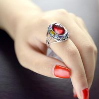 Fashion Vintage Inlaid Ruby Ring Jewelry Wholesale Ring main image 5