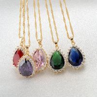 Explosion Style Fashion Item Simple Inlaid Aaa Zircon Drop Necklace main image 3