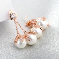 Koreanische Neue Mode Ohrringe Diamant Doppel Perlen Zirkon Quaste Ohrringe Ohrringe Schmuck 20830236 main image 3