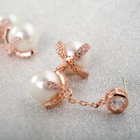 Koreanische Neue Mode Ohrringe Diamant Doppel Perlen Zirkon Quaste Ohrringe Ohrringe Schmuck 20830236 main image 5