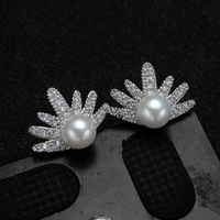 Neue Europäische Und Amerikanische Mode Mikro Eingelegte Aaa-zirkon-perlen Ohrringe Star-ohrringe Im Gleichen Stil 20827202 main image 1