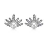 Nueva Moda Micro Incrustaciones Aaa Zircon Pearl Stud Aretes main image 3