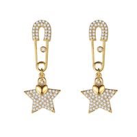 Fashion Personality Wild Silver Pin Five-pointed Star Earrings main image 1