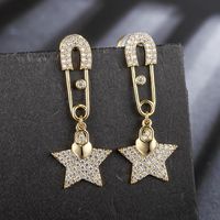 Fashion Personality Wild Silver Pin Five-pointed Star Earrings main image 3