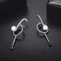 Neue Europäische Und Amerikanische Mode Zirkon Perlen Ohrringe, Personal Isierte Und Vielseitige Lange Ohrringe, Ohrringe 20832302 main image 5
