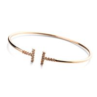 Women's Fashion Bangle Bracelet With Diamond Letters main image 2