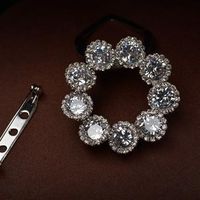 Fashion Flower Round Zircon Scarf Buckle Brooch Fashion Jewelry Wholesale main image 1