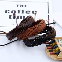 Wholesale Retro Personality Male Imitation Leather Bracelet Woven Multilayer Bracelet main image 3