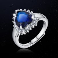 Beautifully Inlaid Aaa Zircon Fashion Heart Ring sku image 1