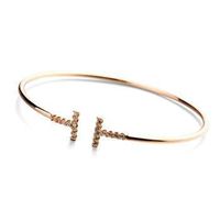 Women's Fashion Bangle Bracelet With Diamond Letters sku image 1