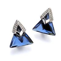 Exaggerated Diamond Triangular Austrian Crystal Stud Earrings sku image 1