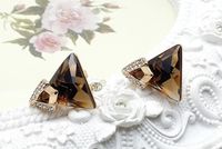 Exaggerated Diamond Triangular Austrian Crystal Stud Earrings sku image 3