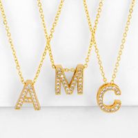 Fashion Letter Copper Gold Plated Zircon Necklace main image 2