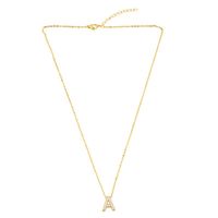 Fashion Letter Copper Gold Plated Zircon Necklace main image 3