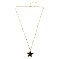 New Couple Necklace Hot Sale Pentagram Oil Drop Diamond Pendant Wholesale main image 5