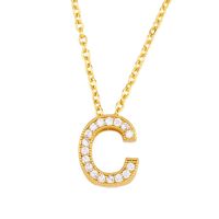 Fashion Letter Copper Gold Plated Zircon Necklace sku image 3