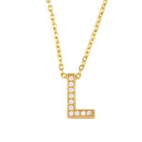 Fashion Letter Copper Gold Plated Zircon Necklace sku image 12