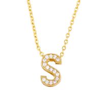 Fashion Letter Copper Gold Plated Zircon Necklace sku image 18