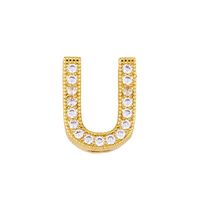 Fashion Letter Copper Gold Plated Zircon Necklace sku image 20