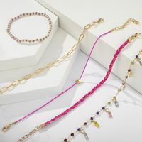 Multi-layered Anklet With Diamond Feet Decorated With Bohemian Pearl Beads main image 5