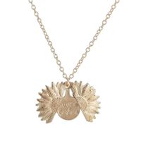 New Flower Shaped Necklace Sunflower Double Lettering Necklace Alloy Flowers Clavicle Chain main image 4
