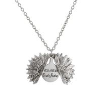 New Flower Shaped Necklace Sunflower Double Lettering Necklace Alloy Flowers Clavicle Chain main image 6