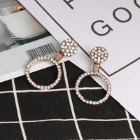Women&#39;s Exaggerated Earrings With Colorful Diamond Crystal Circle Geometric Earrings main image 4
