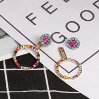 Women&#39;s Exaggerated Earrings With Colorful Diamond Crystal Circle Geometric Earrings main image 5