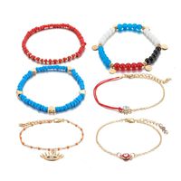 New Fashion Accessories Color Rice Bead Disc Love Eye Anklet Set sku image 3