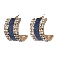 Fashion C Shape Diamond Alloy Acrylic Earrings Ear Studs sku image 1