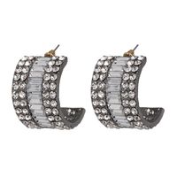 Fashion C Shape Diamond Alloy Acrylic Earrings Ear Studs sku image 2