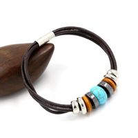 Wholesale Turquoise Beaded Leather Rope Bracelet main image 6