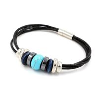 Wholesale Turquoise Beaded Leather Rope Bracelet main image 4