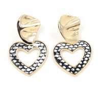 Heart-shaped Pendant Earrings Female Fashion New Snake-effect Leather Patch Earrings sku image 3