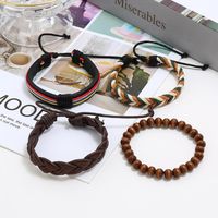 Croix-frontière Vente Chaude Multi-pièce Combinaison Costume De Vache Hommes De Bracelet Européen Et Américain Vintage Weave Diy Bracelet En Cuir Poignet Chaîne main image 3