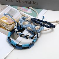 Hemp Rope Woven Bracelet Simple Wooden Beads Four-piece Cow Bracelet main image 3